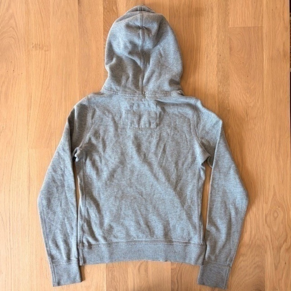 Velvet Script Vintage Womens Abercrombie & Fitch Waffle-Lined Hoodie Gray Y2K M - Picture 6 of 8